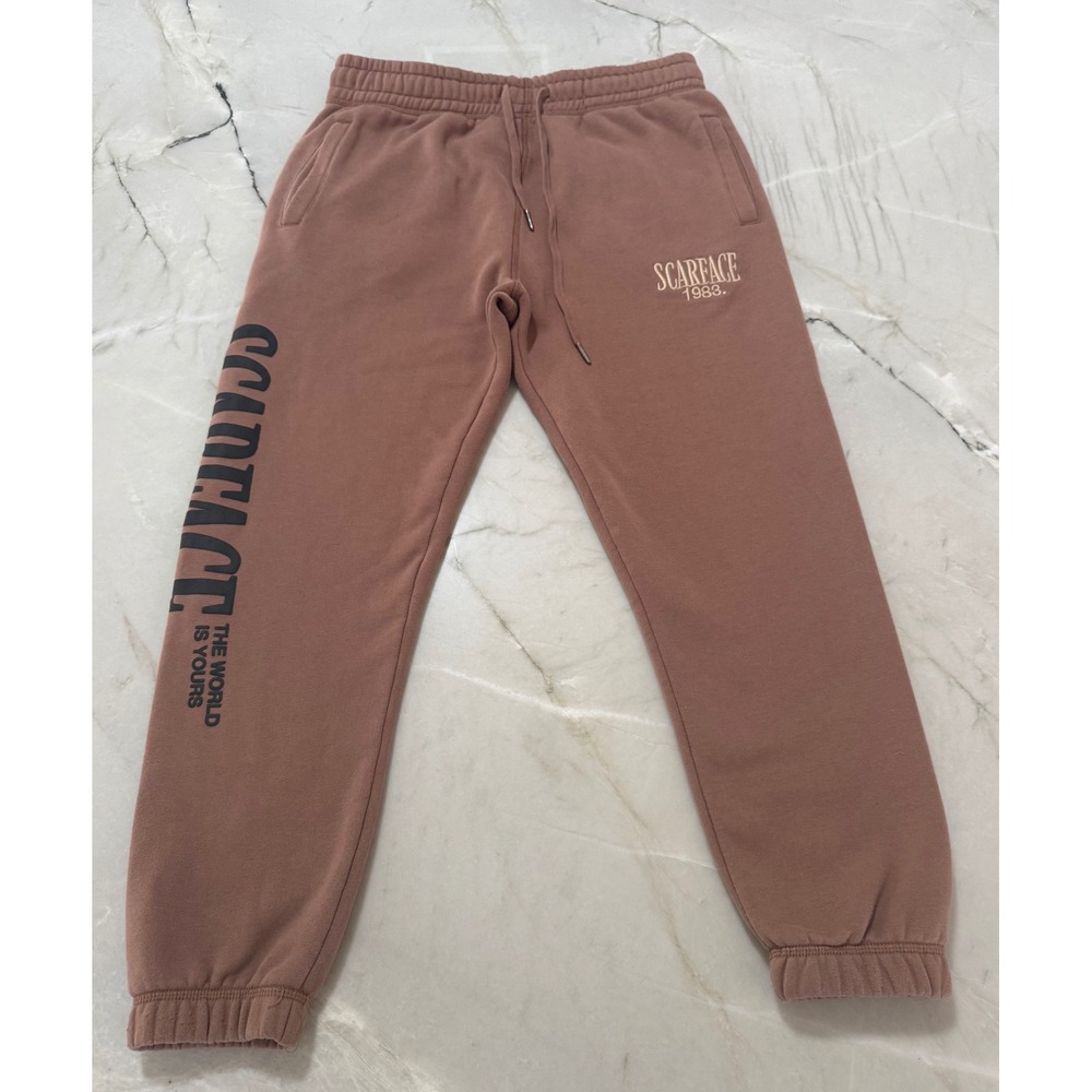 Scarface Shoe Palace Mens Jogger Sweatpants Brown Large The World Is Yours 1983